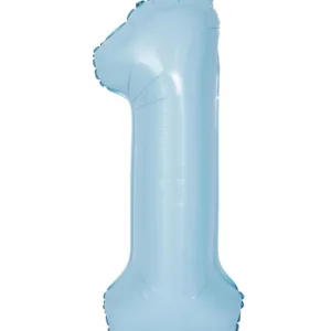 Large Number 1 Foil Balloon - Pastel Blue