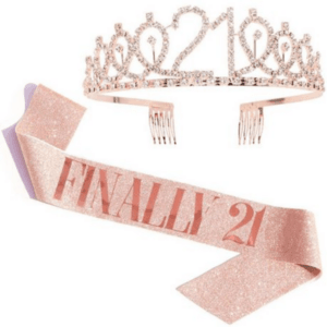 Finally 21 Adult Birthday Sash and Crown Set