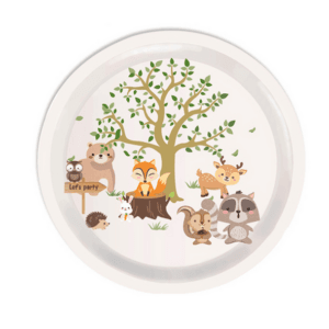 White Woodland Large Paper Plates (8 Plates)