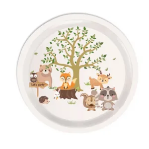 White Woodland Large Paper Plates (8 Plates)