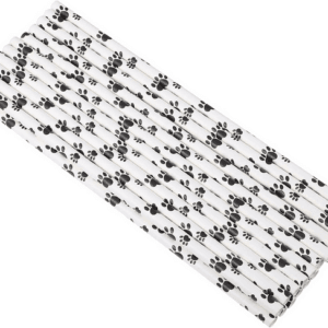 Paw Paper Straws - 10 Straws (Black)