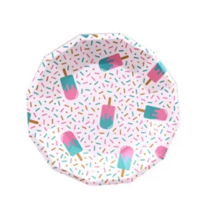 Ice Cream Print Paper Plates Large (8 Plates)