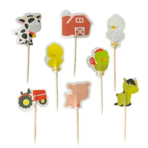 Farm Theme Cupcake Toppers - 24 Toppers