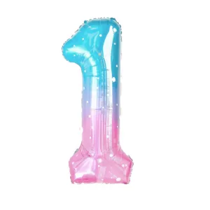 Large Number 1 Foil Balloon - Ombre