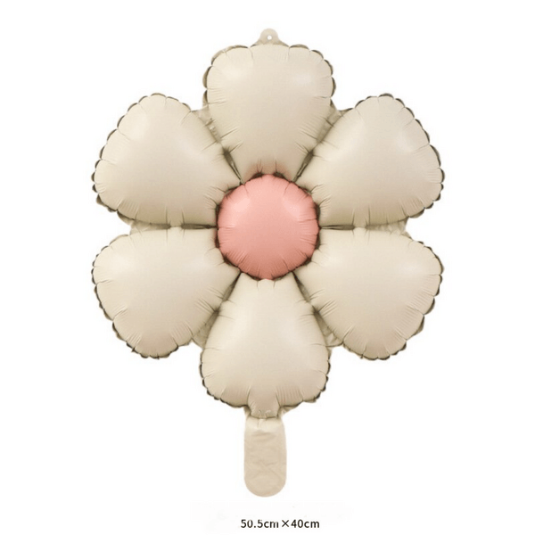 Flower Foil Balloon - Cream, Pastel Matte Flower Foil Balloon – Cream