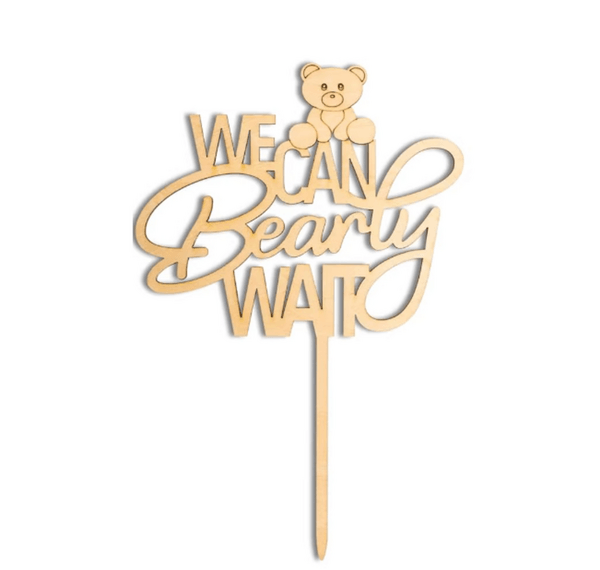 We Can Bearly Wait Cake Topper, We Can Bearly Wait Cake Topper