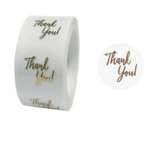 Small Thank You Stickers (Transparent Gold)