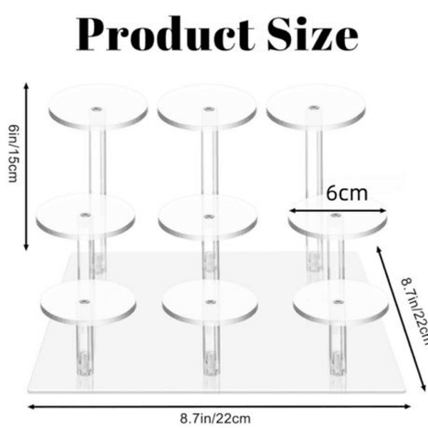 Acrylic Cupcake Stand - Holds 9 Cupcakes, Acrylic Cupcake Stand – Holds 9 Cupcakes