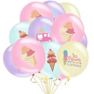 Ice Cream Themed Latex Balloon Set - 20 Balloons