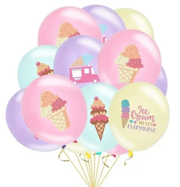 Ice Cream Themed Latex Balloon Set - 20 Balloons, Ice Cream Themed Latex Balloon Set – 20 Balloons