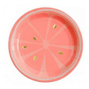 Pink Coral Round Fruit Paper Plates Small (8 Plates)