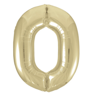 Large Number 0 Foil Balloon - Gold