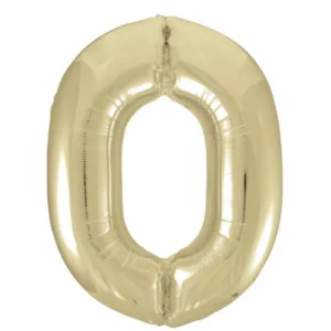 Large Number 0 Foil Balloon - Gold
