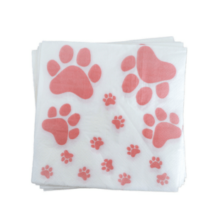 Pink Paw Themed Napkins (20 Napkins)