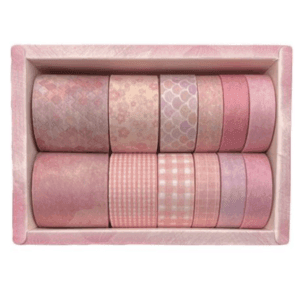 Washi Tape Box Set of 12 (Pink Patterns)