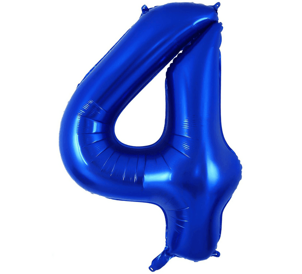 Large Number 4 Foil Balloon - Dark Blue, Large Number 4 Foil Balloon – Dark Blue