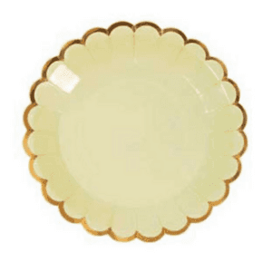 Yellow Scallop Pastel Paper Plates Small (8 Plates)
