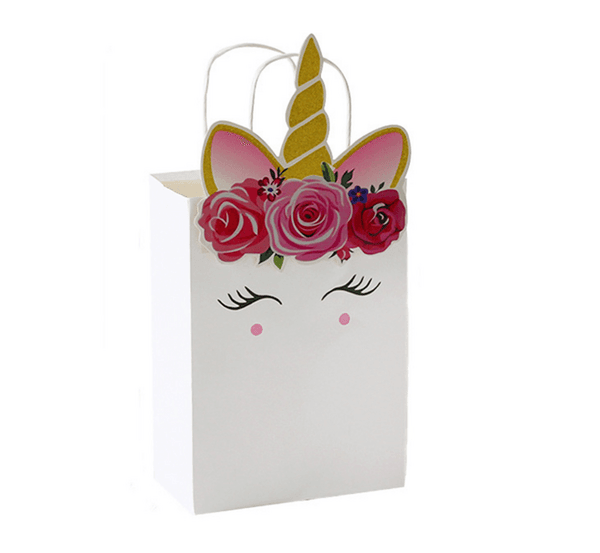 Party Favor Bags with Handles - Unicorn Flowers - 10 Bags, Party Favor Bags with Handles – Unicorn Flowers – 10 Bags