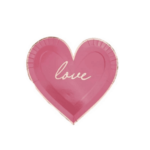 Pink Heart Shaped Paper Plates Small (8 Plates)