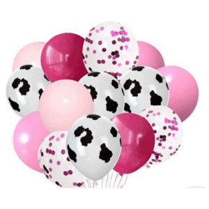 Pink Cow Print Latex Balloon Set - 12 Balloons