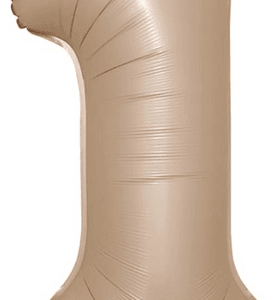Large Number 1 Foil Balloon - Matte Beige