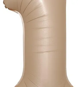Large Number 1 Foil Balloon - Matte Beige