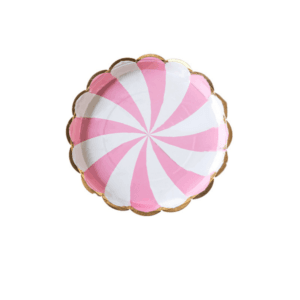 Pink Scallop Candy Paper Plates Large (8 Plates)