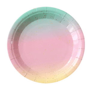 Ombre Pastel Rainbow Paper Plates Large (8 Plates)