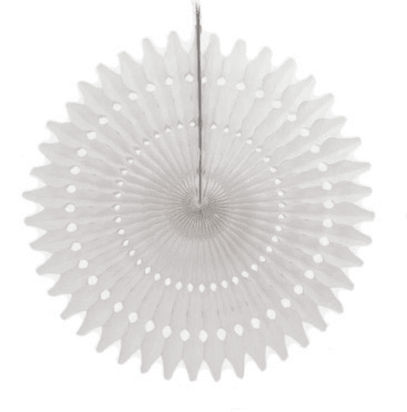 Punched Paper Fan - White (20cm), Punched Paper Fan – White (20cm)