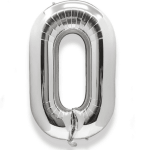 Large Number 0 Foil Balloon - Silver