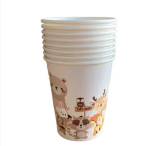 White Woodland Paper Cups (8 Cups)