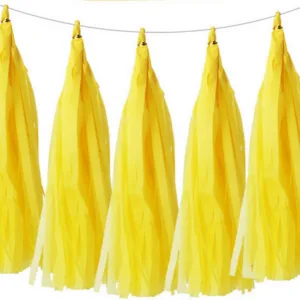 Yellow Paper Tassel Garland (5 Tassels)