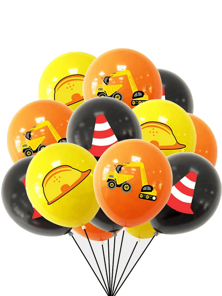 Latex Construction Balloon Set - 12 Balloons, Latex Construction Balloon Set – 12 Balloons