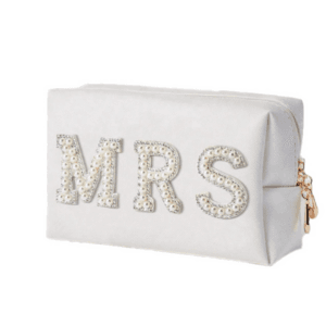 Pearl Detail Mrs Make-Up Bag