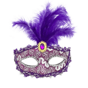 Masquerade Mask - Top Feather - Purple