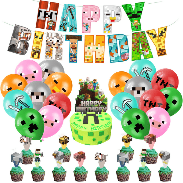 Minecraft Party Decoration Set, Birthday Party Decoration Set – Minecraft Inspired