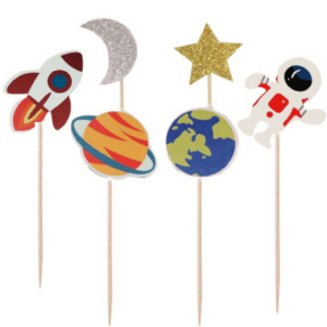 Space Themed Cupcake Toppers (12 Toppers)