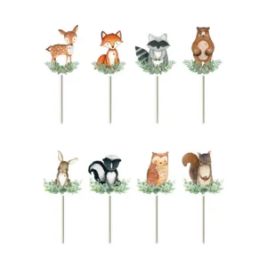 Greenery Woodland Themed Cupcake Toppers - 24 Toppers