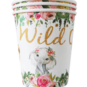 Wild One Pink Paper Cups (10 Cups)