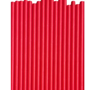 Red Solid Paper Straws (25 Straws)