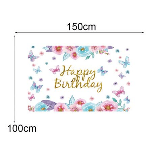 Small Kids Birthday Party Table and Photography Backdrop (Butterfly Roses), Small Kids Birthday Party Table and Photography Backdrop (Butterfly Roses)