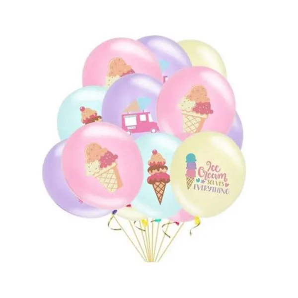 Ice Cream Themed Latex Balloon Set - 20 Balloons, Ice Cream Themed Latex Balloon Set – 20 Balloons