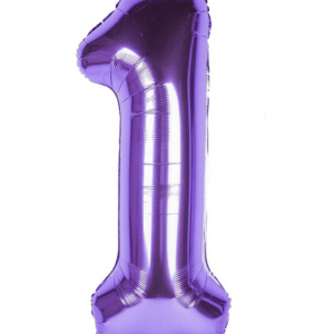 Large Number 1 Foil Balloon - Purple