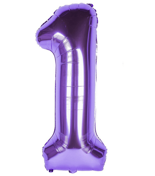 Large Number 1 Foil Balloon - Purple, Large Number 1 Foil Balloon – Purple