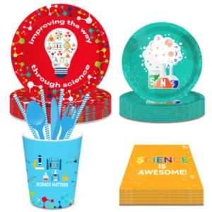 Party Paper Tableware / Cutlery Set - Science Theme
