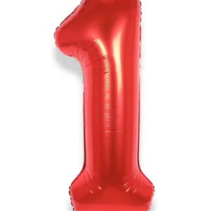 Large Number 1 Foil Balloon - Red