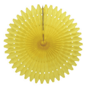 Punched Paper Fan - Yellow (20cm)