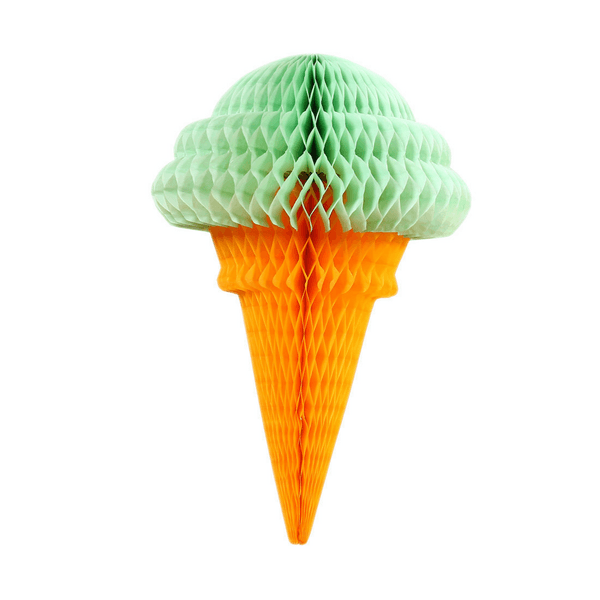 Green Honeycomb Paper Ice Cream (32cm), Green Honeycomb Paper Ice Cream (32cm)