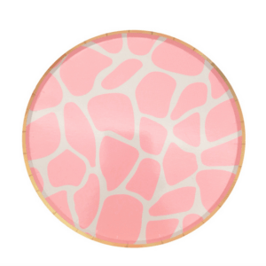 Pink Giraffe Print Small Plates (8 Plates)