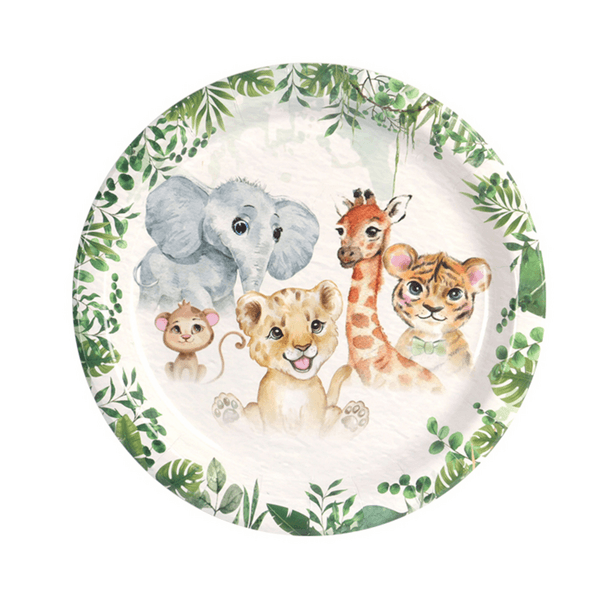 Baby Wild Animals Safari Paper Plates Large (8 Plates), Baby Wild Animals Safari Paper Plates Large (8 Plates)